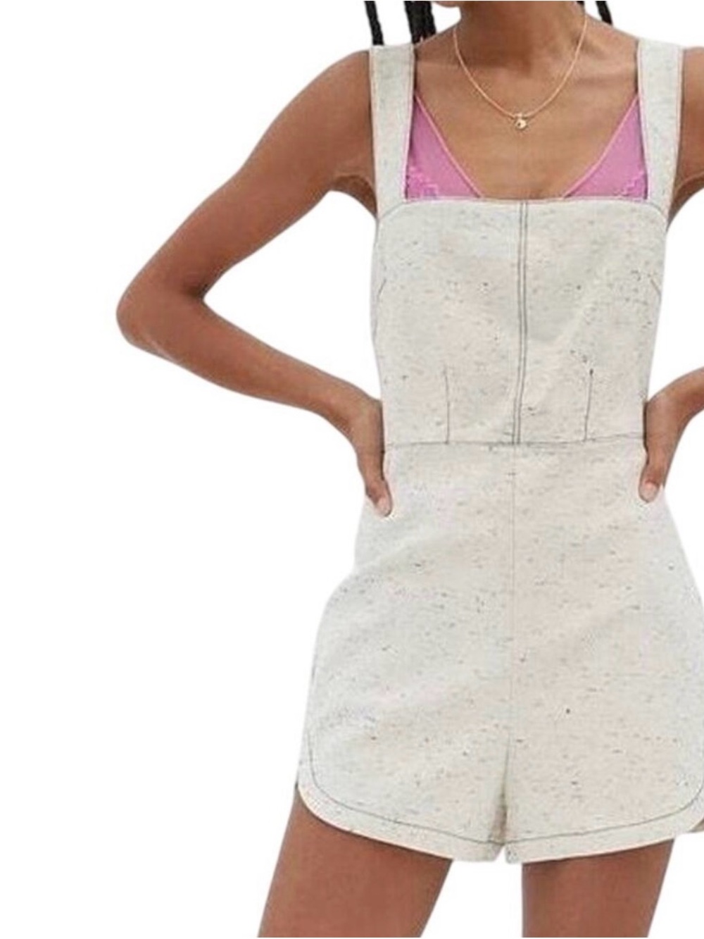 Urban Outfitters Cream Speckled Romper
